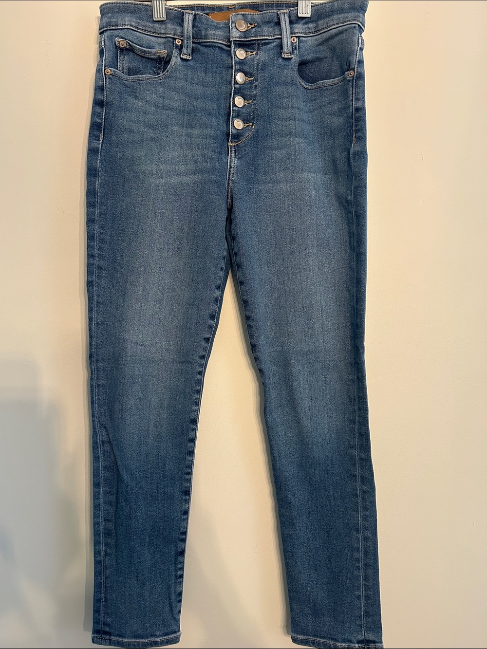 Joe's Jeans Women's Skinny Button-Fly Medium Blue Denim